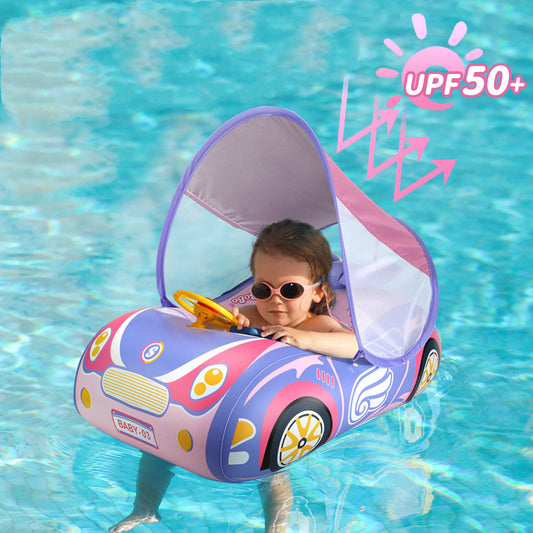 Anneau de natation modèle de course pour enfants avec protection solaire