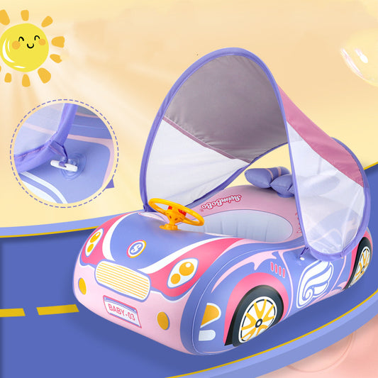 Anneau de natation modèle de course pour enfants avec protection solaire