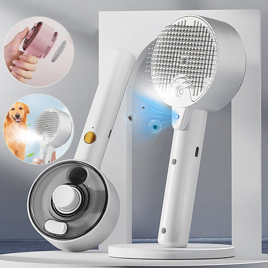 Brosse à démaquillant pour animaux Brosse à vapeur pour chien et chat Pet Auto-nettoyage Brosse pour chien Toilettage Élimine les poils de chat Accessoires pour chiens Produits pour animaux de compagnie